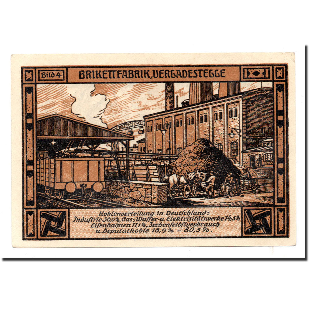 Billet, Allemagne, Bitterfeld Stadt, 50 Pfennig, Usine, 1921, 1921-12-01, NEUF
