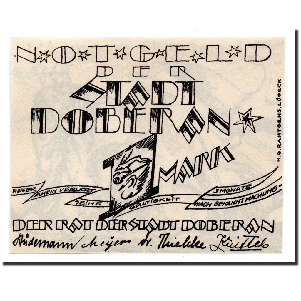 Billet, Allemagne, Doberan Bad, 1 Mark, personnage, O.D, Undated, NEUF