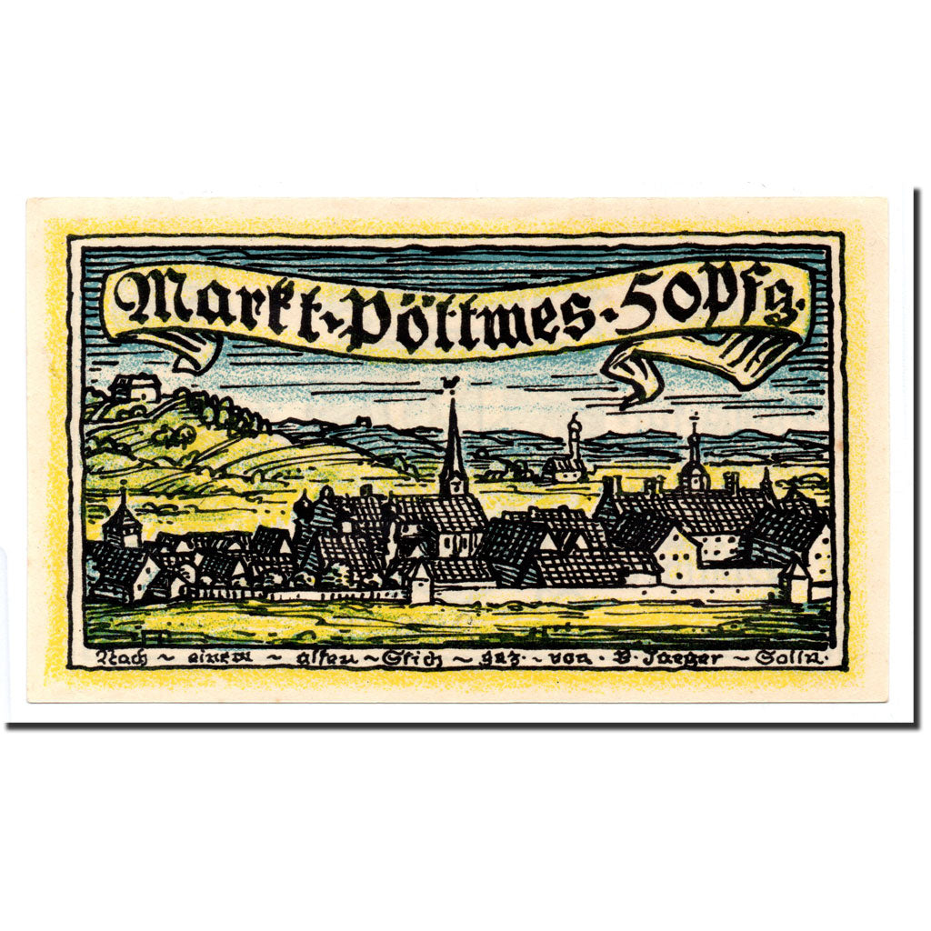 Billet, Allemagne, Pöttmes, 50 Pfennig, paysage, O.D, Undated, NEUF