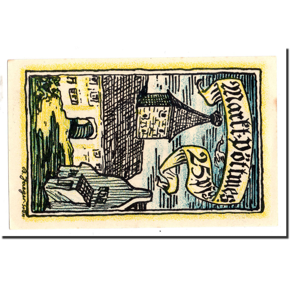 Billet, Allemagne, Pöttmes, 25 Pfennig, paysage, O.D, Undated, NEUF