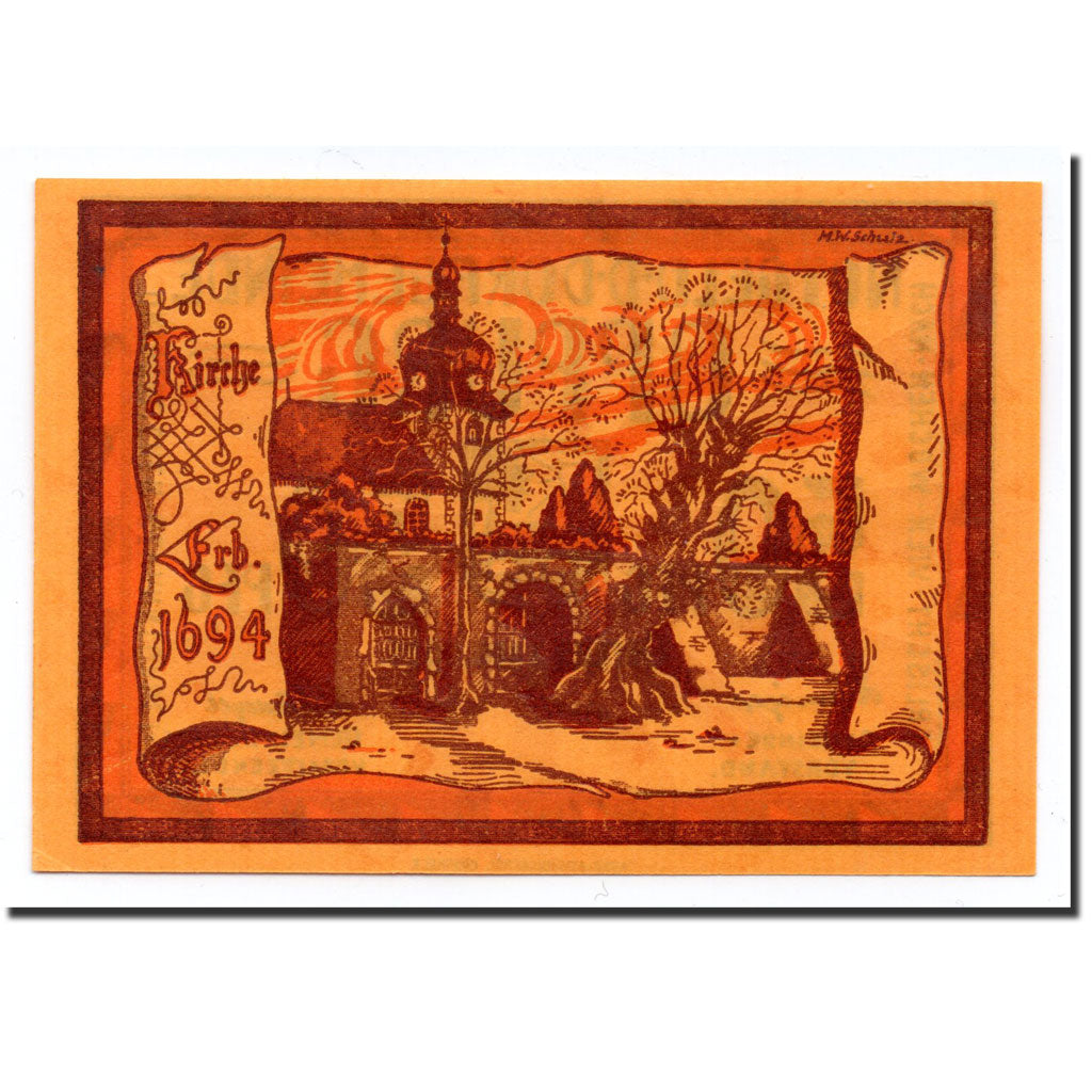 Billet, Allemagne, Oppurg, 50 Pfennig, paysage 1, 1921, 1921-08-01, SPL