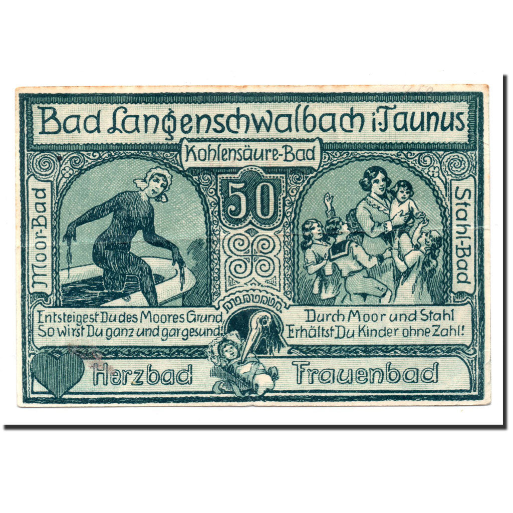 Billet, Allemagne, Langenschwalbach, 50 Pfennig, personnage, 1920, 1920-12-01