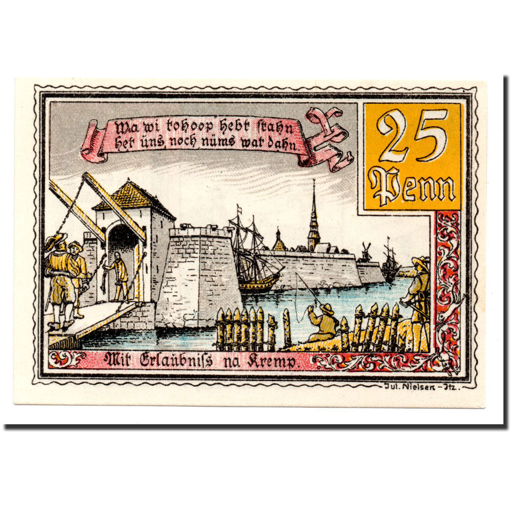 Billet, Allemagne, Krempe, 25 Pfennig, paysage, 1920, Undated, NEUF, Mehl:742.1a