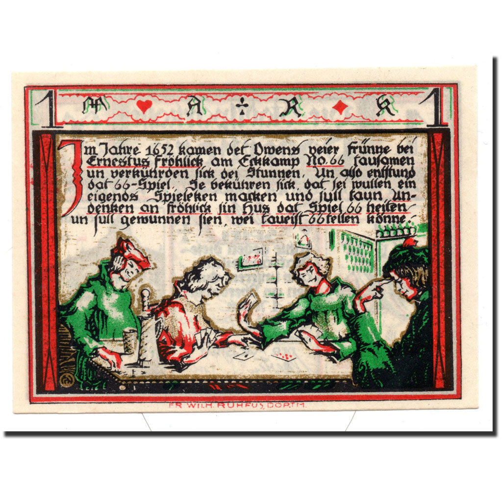 Billet, Allemagne, Paderborn, 1 Mark, personnage, 1921, 1921-11-10, SPL