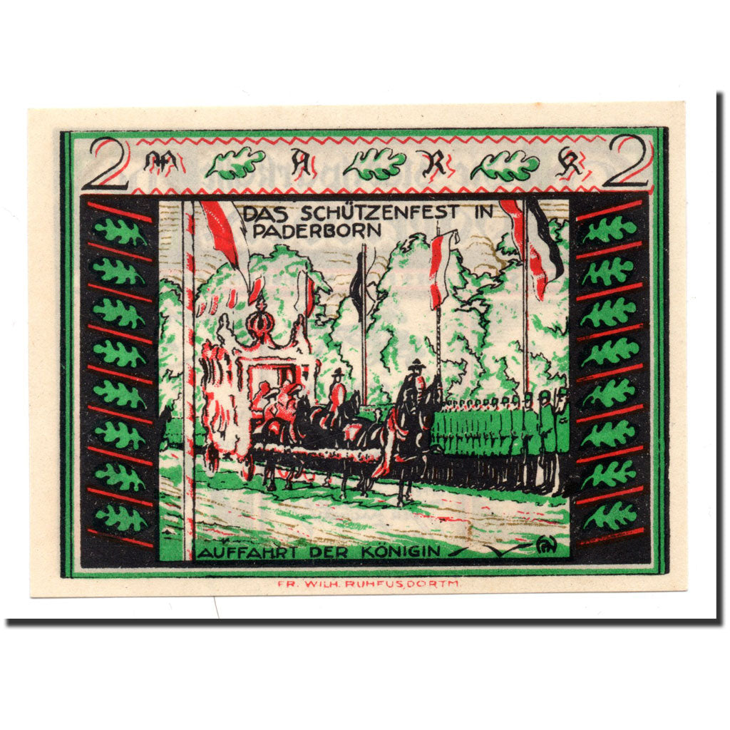 Biljet, Duitsland, Paderborn, 2 Mark, personnage, 1921, 1921-11-10, SPL