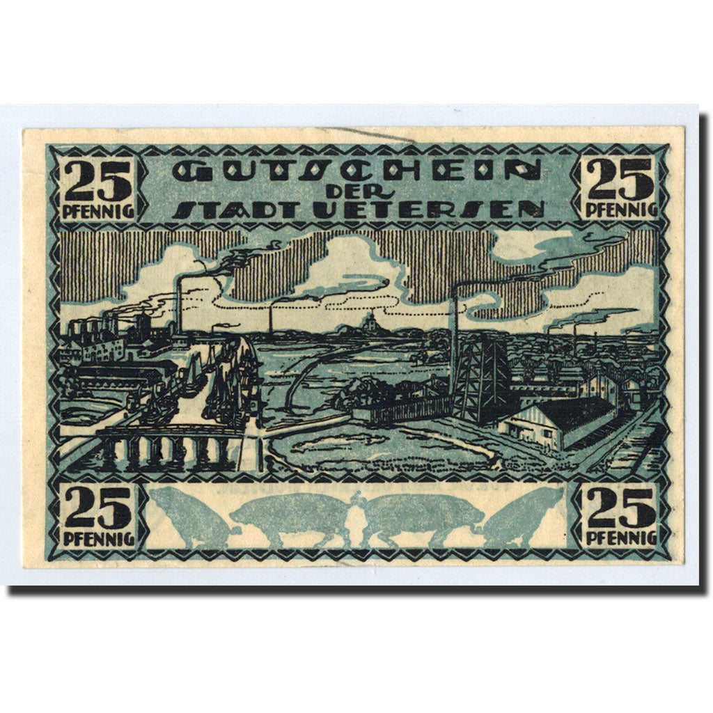 Billet, Allemagne, Uetersen, 25 Pfennig, paysage, O.D, Undated, NEUF