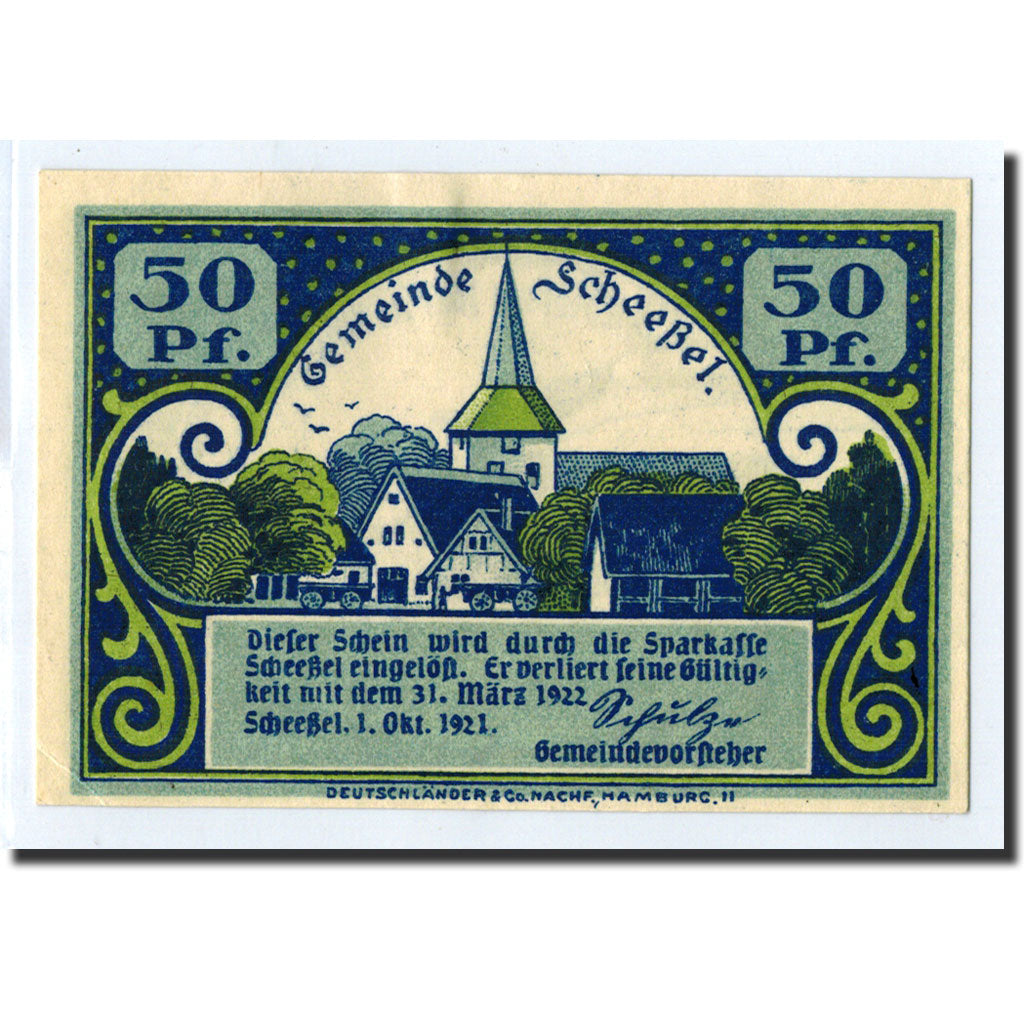 Biljet, Duitsland, Scheessel, 50 Pfennig, personnage, 1921, 1921-10-01, NIEUW