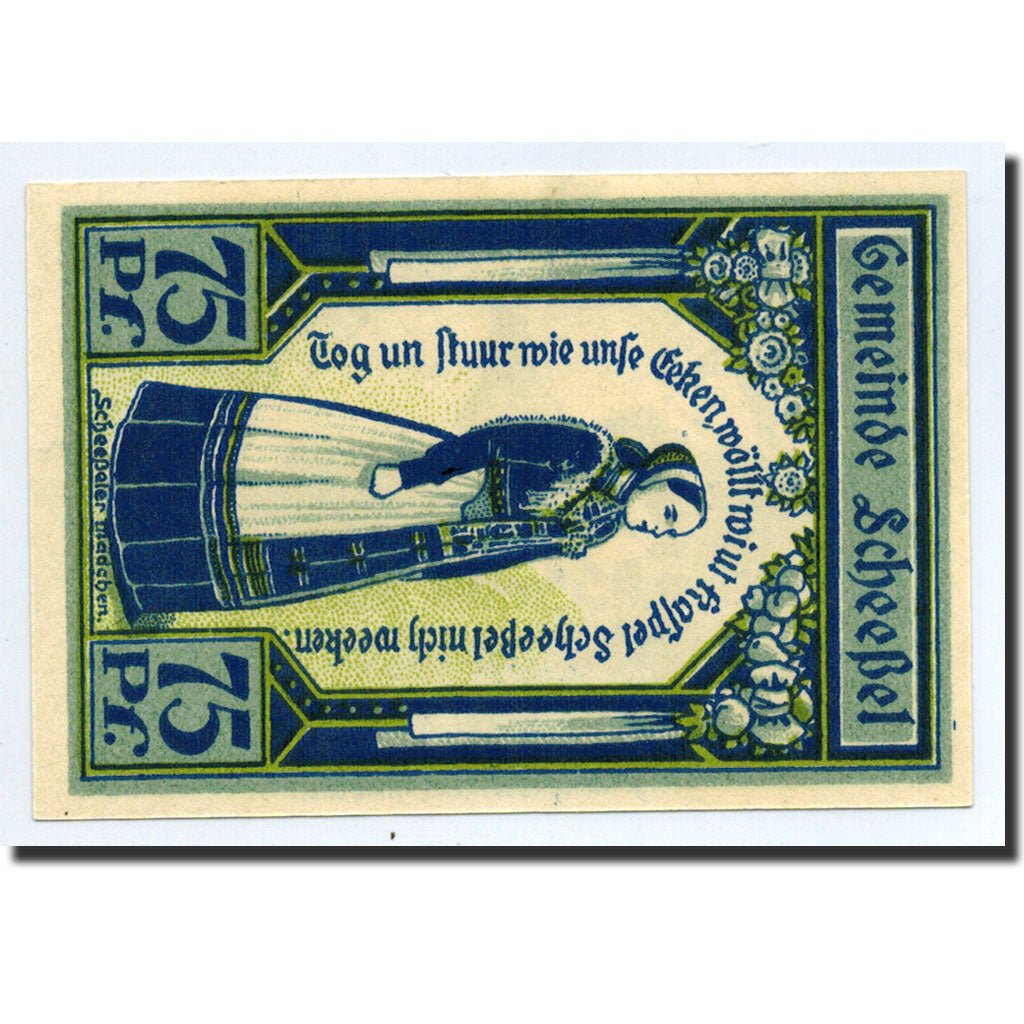 Billet, Allemagne, Scheessel, 75 Pfennig, personnage, 1921, 1921-10-01, NEUF