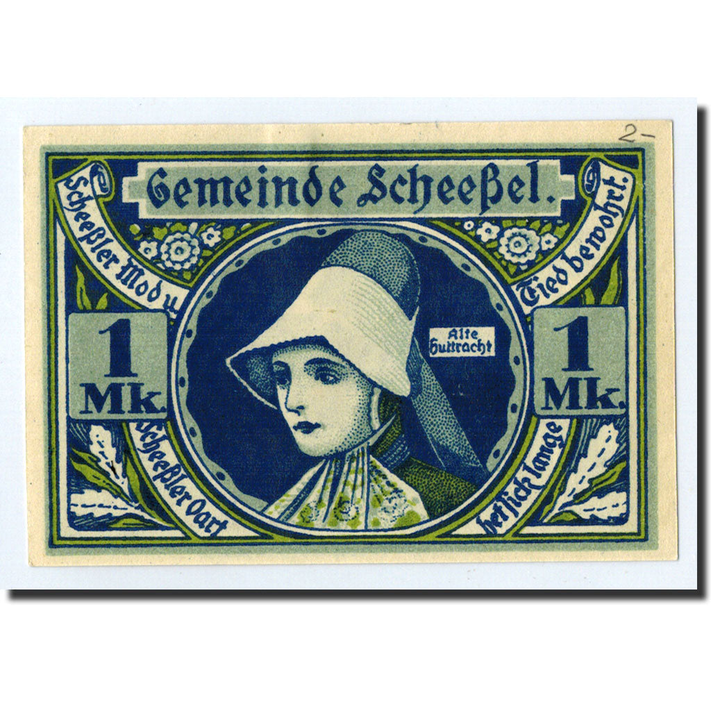 Billet, Allemagne, Scheessel, 1 Mark, personnage, 1921, 1921-10-01, NEUF