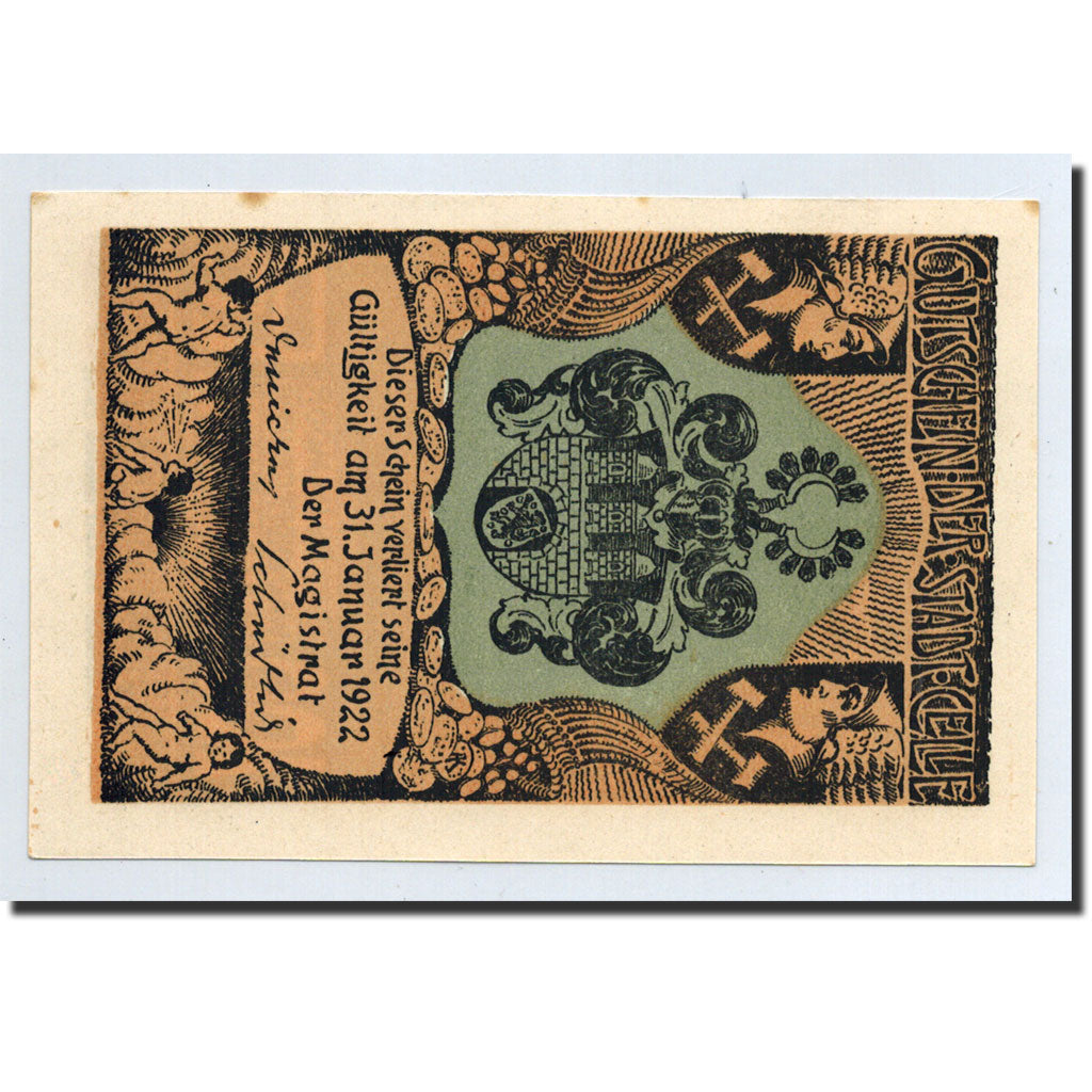 Billet, Allemagne, Celle, 100 Pfennig, paysage, O.D, Undated, NEUF, Mehl:226.4a