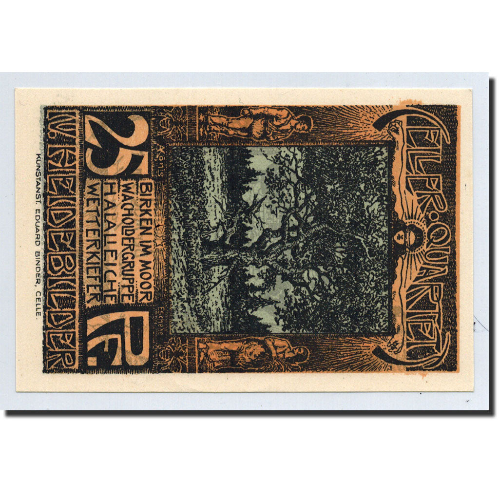 Billet, Allemagne, Celle, 25 Pfennig, paysage, O.D, Undated, NEUF, Mehl:226.4a