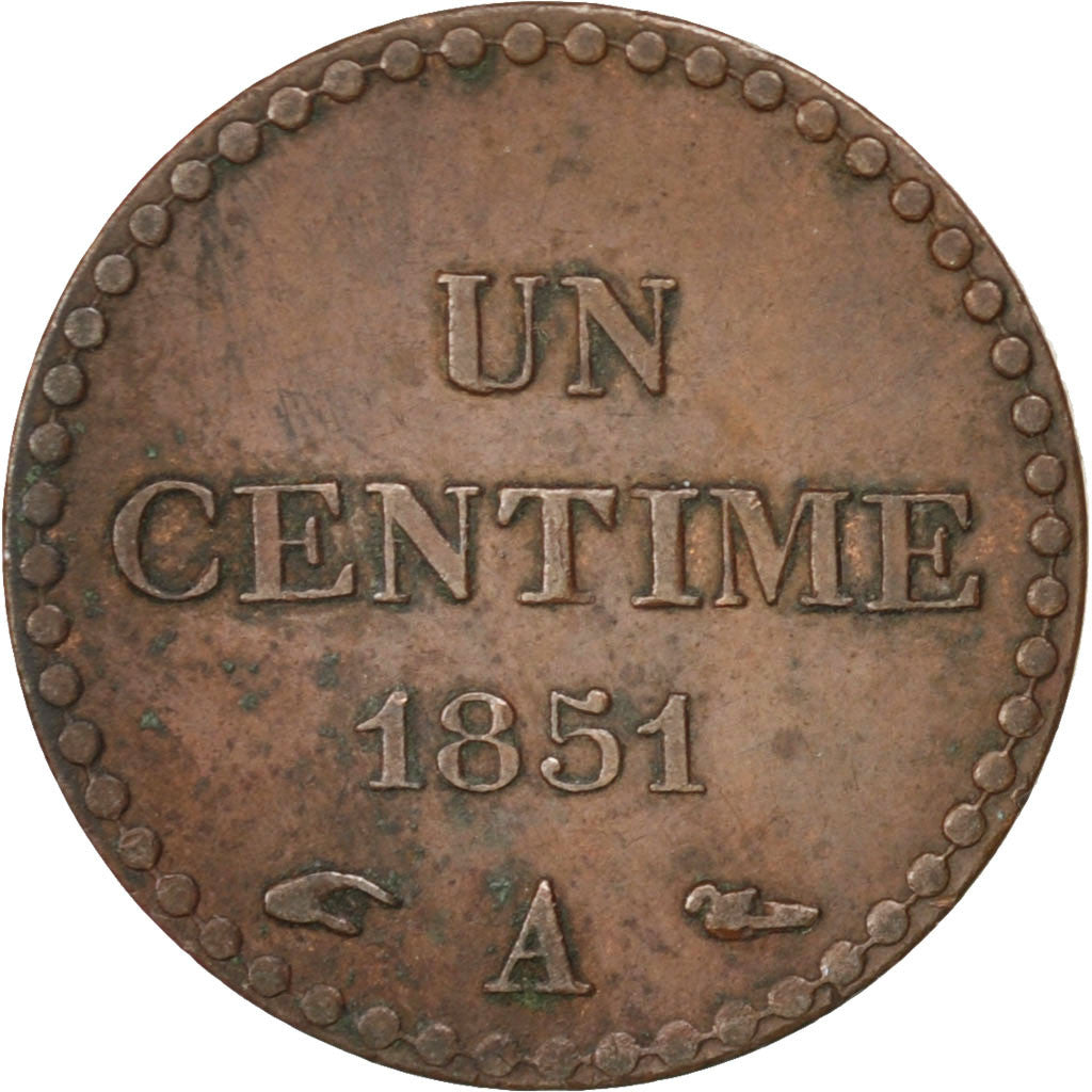 Coin, France, Dupré, Centime, 1851, Paris, AU(50-53), Bronze, KM:754