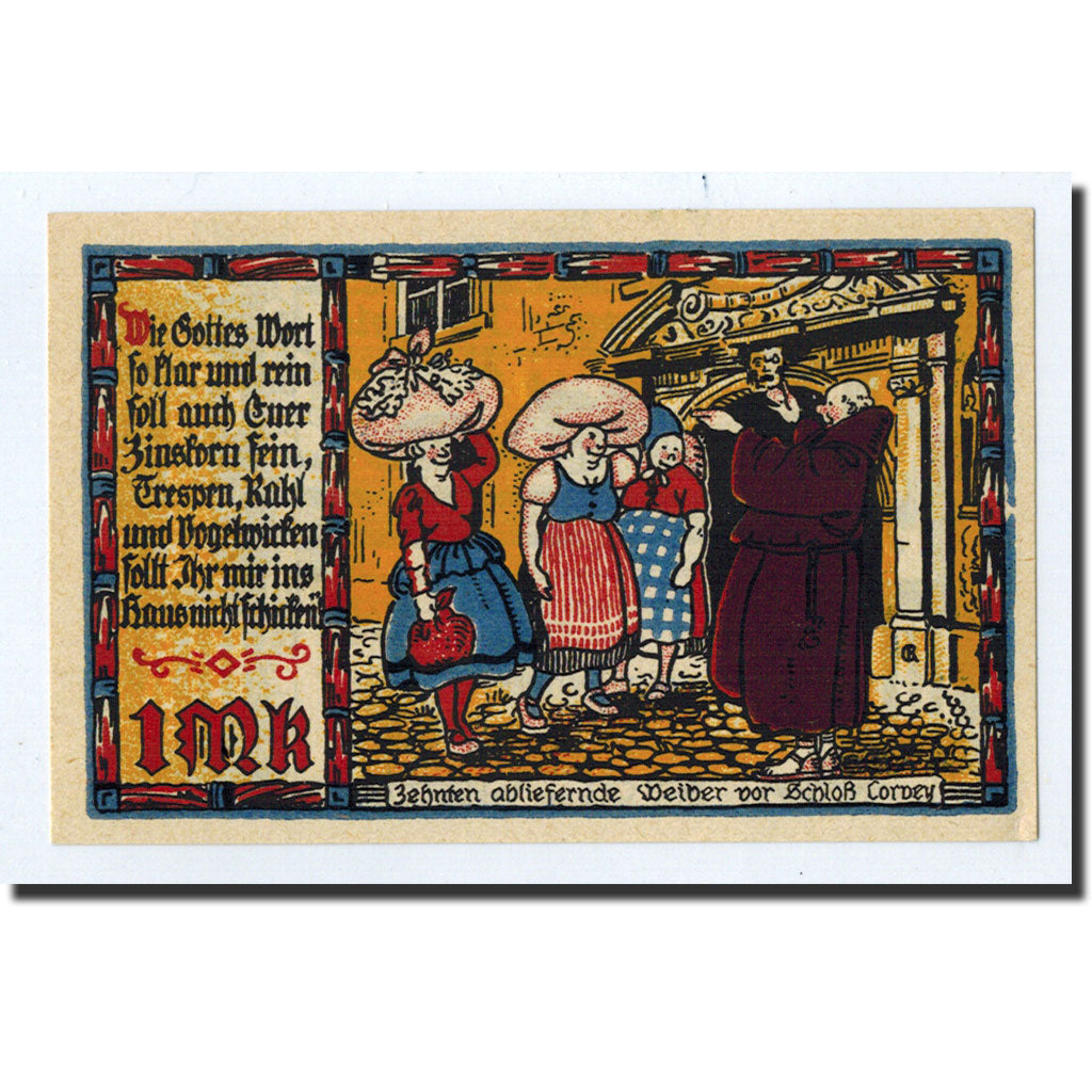 Banknote, Germany, Lüchtringen, 1 Mark, personnage, 1921, 1921-05-01, UNC(63)