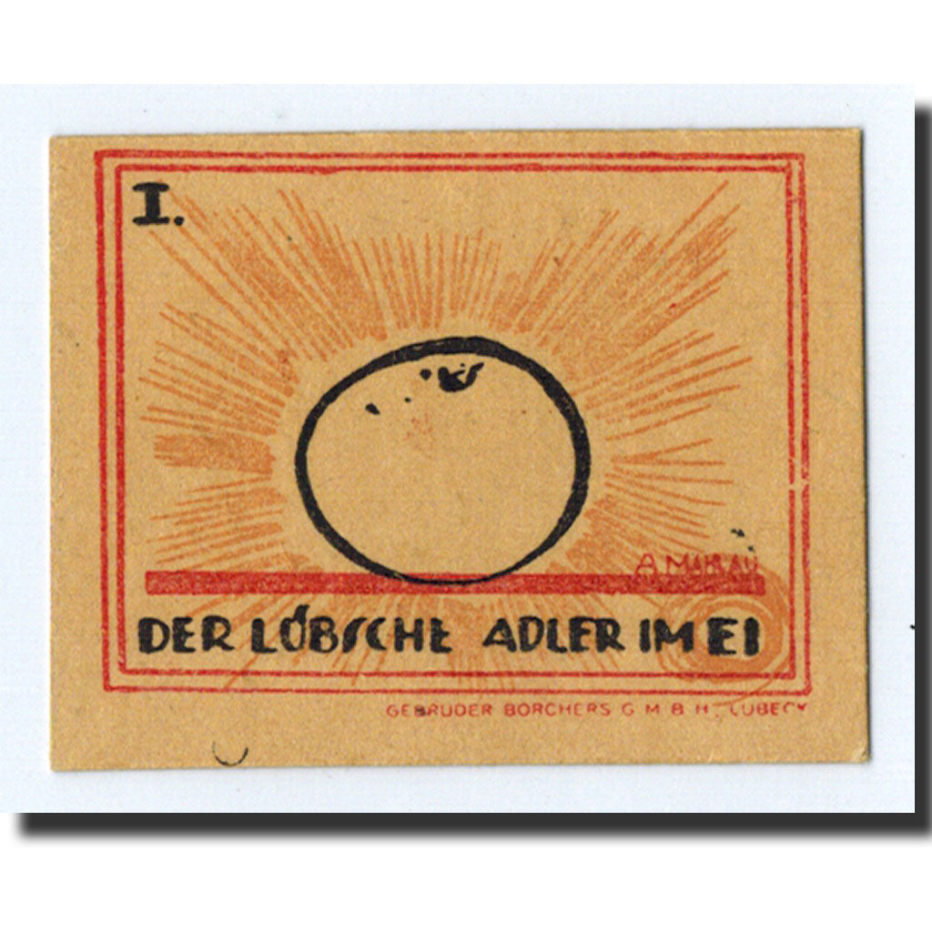 Banknote, Germany, Lübeck, 20 Pfennig, oeuf, 1921, 1921-04-01, UNC(63)