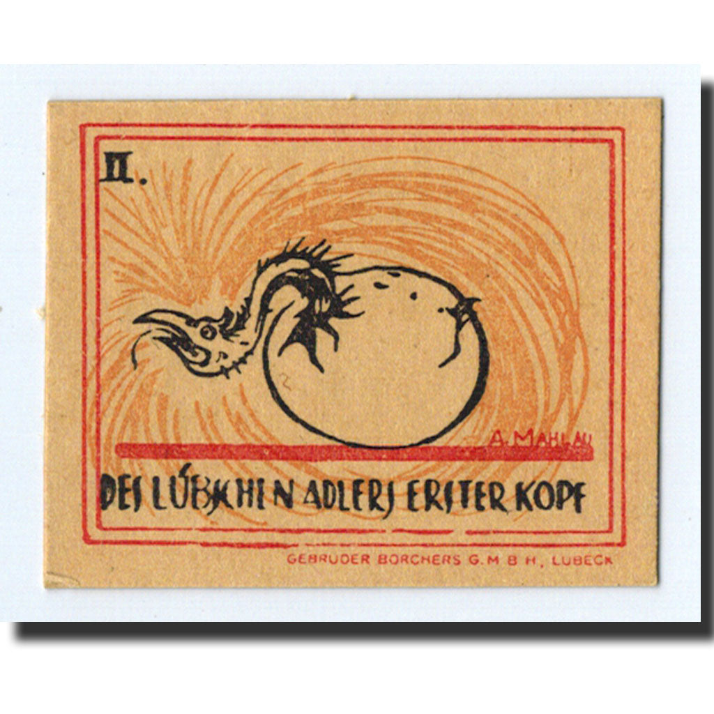 Banknote, Germany, Lübeck, 20 Pfennig, eclosion, 1921, 1921-04-01, UNC(63)