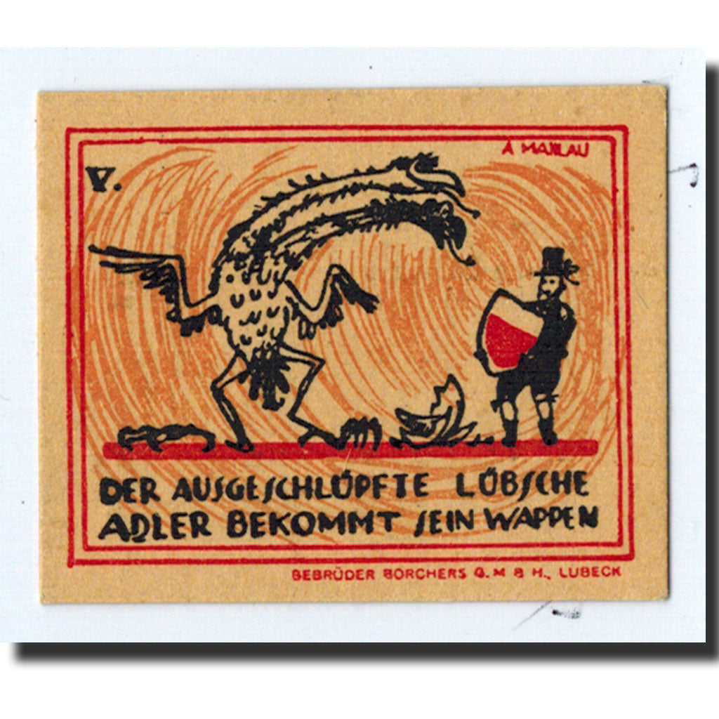 Banknote, Germany, Lübeck, 20 Pfennig, oiseaux 3, 1921, 1921-04-01, UNC(63)