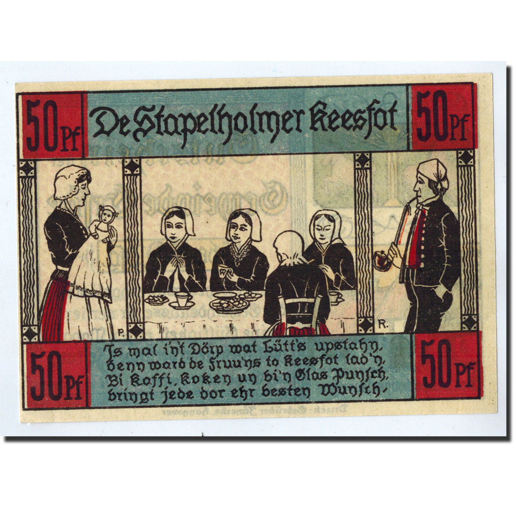 Banknote, Germany, Erfde, 50 Pfennig, personnage, O.D, Undated, UNC(63)