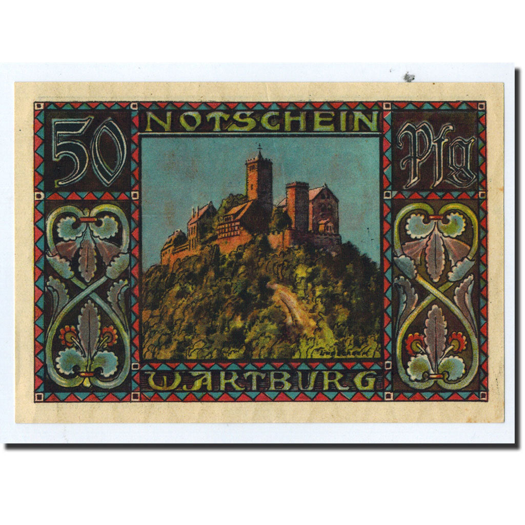 Banknote, Germany, Eisenach Stadt, 50 Pfennig, château, O.D, Undated, UNC(63)
