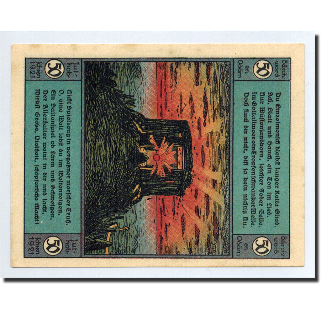 Banknote, Germany, Arolsen, 50 Pfennig, Monument, 1921, 1921-03-15, UNC(63)