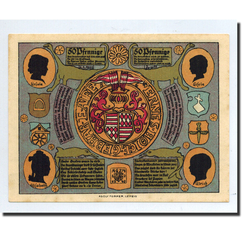 Banknote, Germany, Arolsen, 50 Pfennig, Monument, 1921, 1921-03-15, UNC(63)