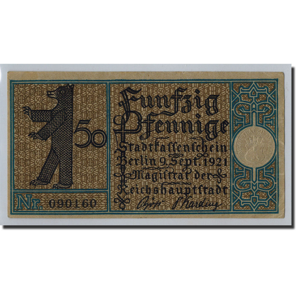 Banknote, Germany, Berlin Stadt, 50 Pfennig, paysage 7, 1921, 1921-09-09