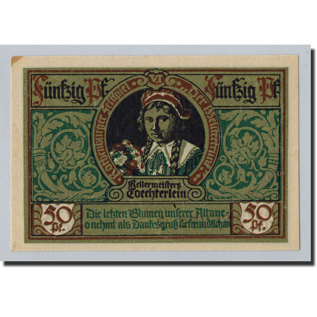 Banknote, Germany, Rothenburg o.T. Stadt, 50 Pfennig, portrait, 1921