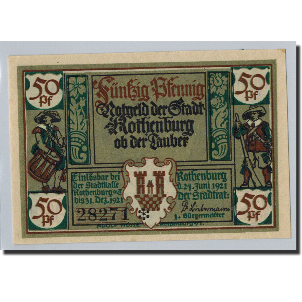 Banknote, Germany, Rothenburg o.T. Stadt, 50 Pfennig, portrait 2, 1921