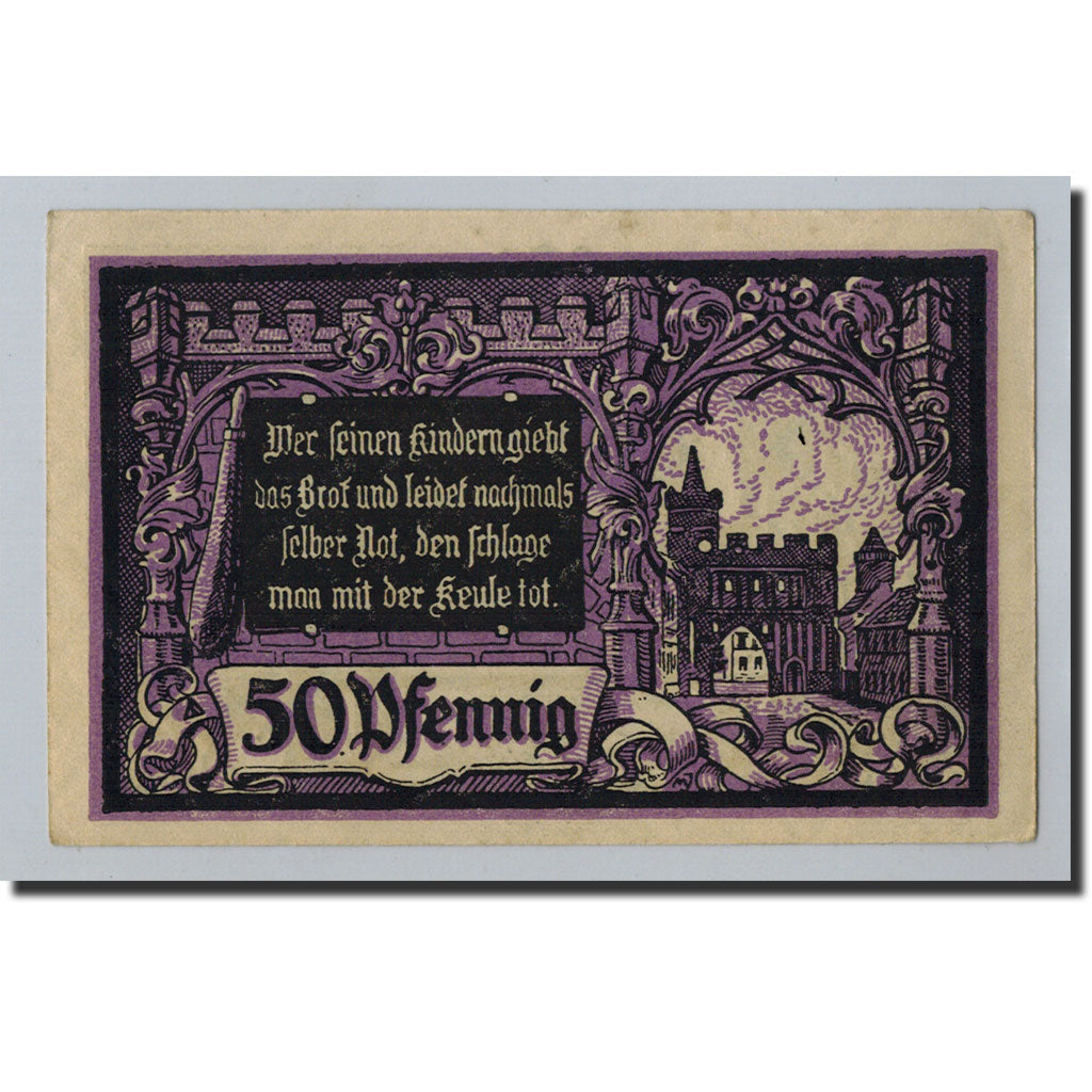 Banknote, Germany, Jüterbog, 50 Pfennig, château, 1920, 1920-10-01, UNC(63)