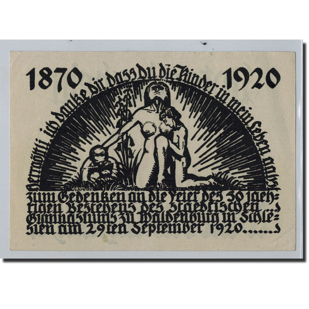 Banknote, Germany, Waldenburg, 50 Pfennig, personnage, 1920, 1920-09-29