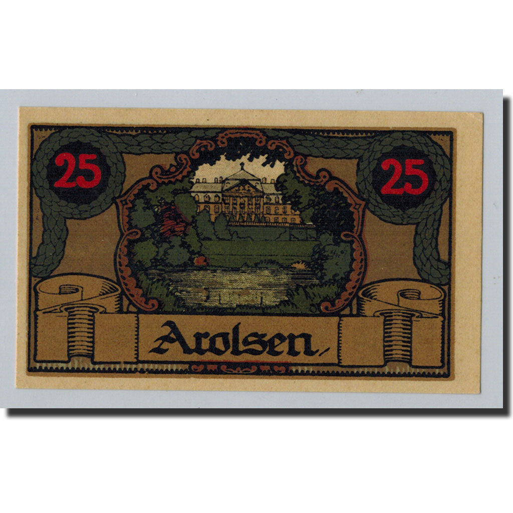Banknote, Germany, Arolsen, 25 Pfennig, château, 1921, Undated, UNC(65-70)