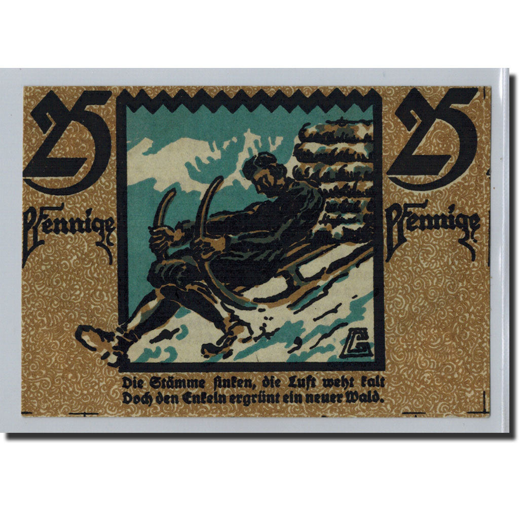 Banknote, Germany, Hischberg, 25 Pfennig, personnage, O.D, Undated, UNC(65-70)
