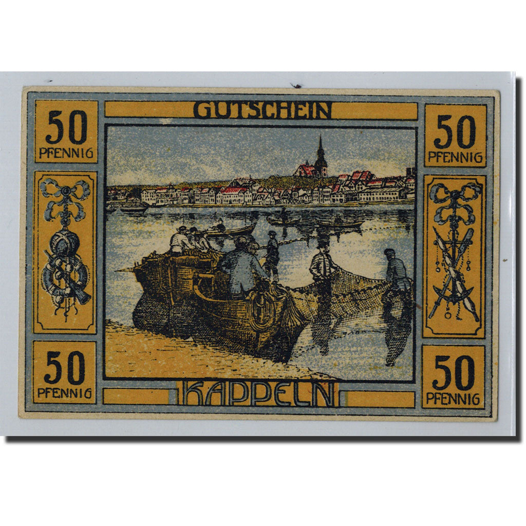 Banknote, Germany, Kappeln Stadt, 50 Pfennig, pêcheur, 1920, 1920-07-06