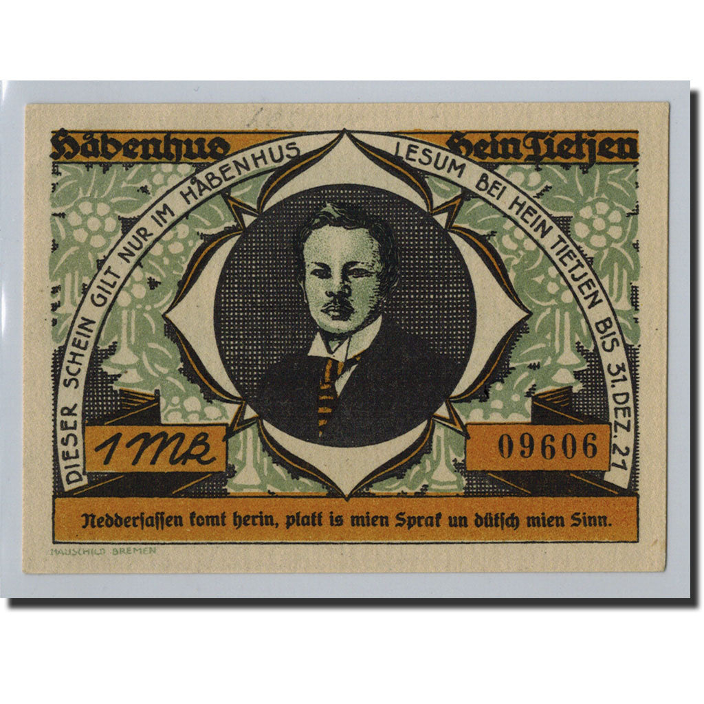 Banknote, Germany, Lesum, 1 Mark, portrait, O.D, Undated, UNC(65-70)