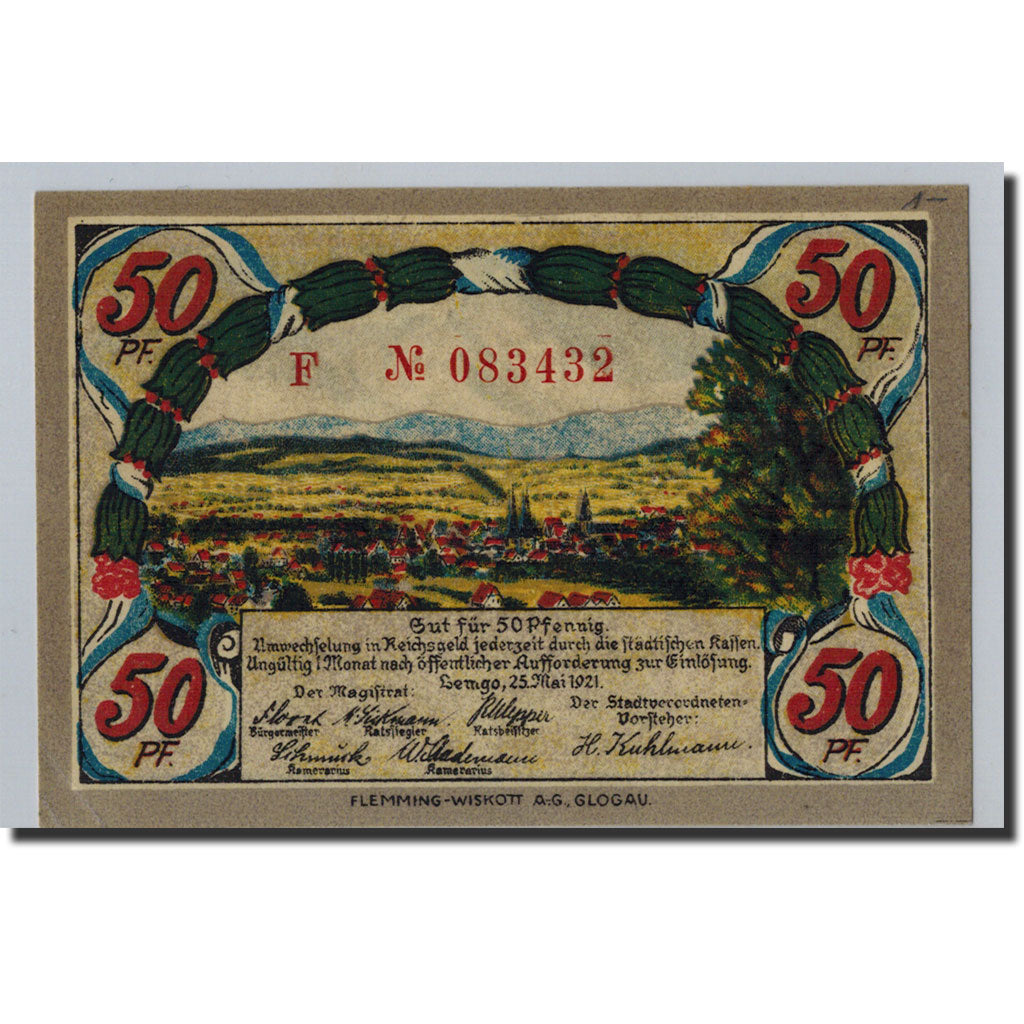Banknote, Germany, Lemgo Stadt, 50 Pfennig, soldat, 1921, 1921-05-25