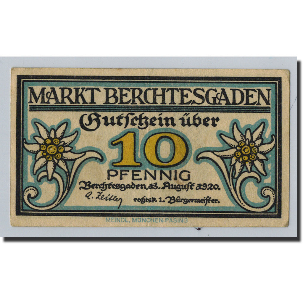 Banknote, Germany, Berchtesgaden, 10 Pfennig, personnage, 1921, 1921-08-13