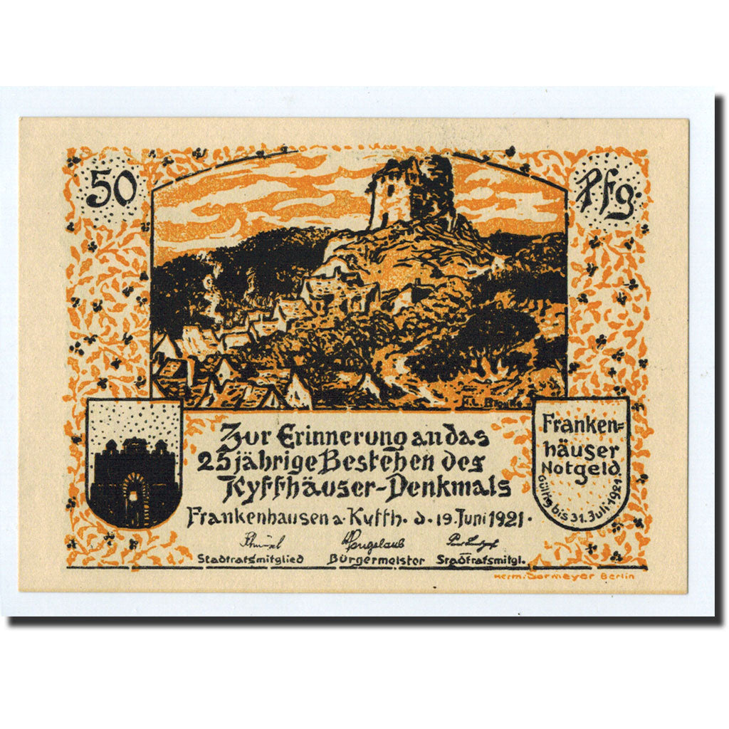 Geldschein, Deutschland, Frankenhausen am K., 50 Pfennig, personnage, 1921