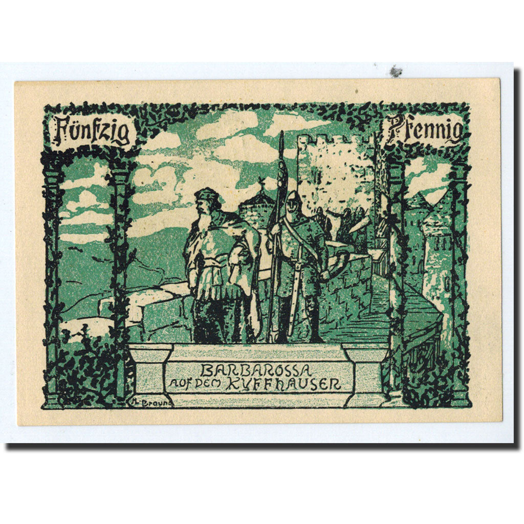 Geldschein, Deutschland, Frankenhausen am K., 50 Pfennig, personnage, 1921