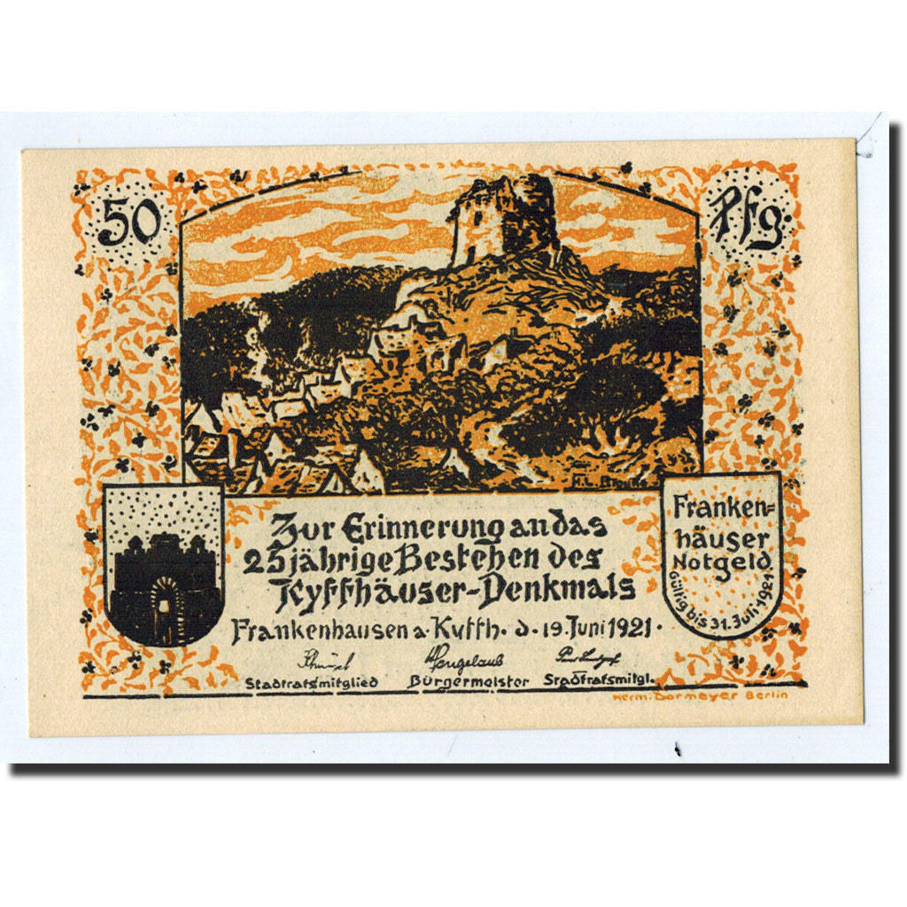 Billet, Allemagne, Frankenhausen am K., 50 Pfennig, personnage 1, 1921