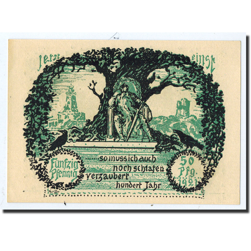 Billet, Allemagne, Frankenhausen am K., 50 Pfennig, personnage 1, 1921