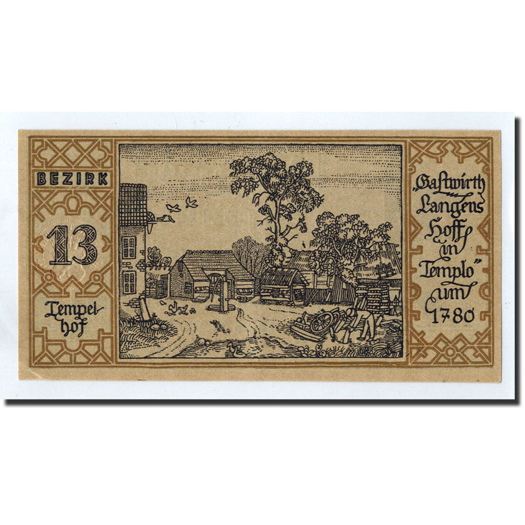 Banconote, Germania, Berlin Stadt, 50 Pfennig, paysage 13, 1921, 1921-09-09