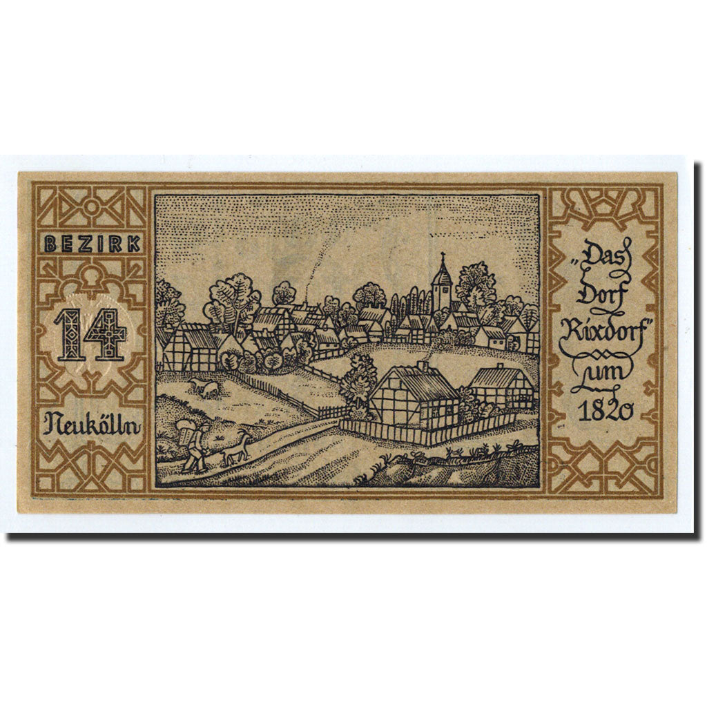 Geldschein, Deutschland, Berlin Stadt, 50 Pfennig, paysage 14, 1921, 1921-09-09
