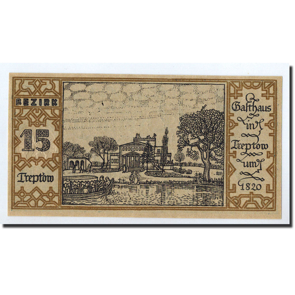 Billet, Allemagne, Berlin Stadt, 50 Pfennig, paysage 15, 1921, 1921-09-09, NEUF