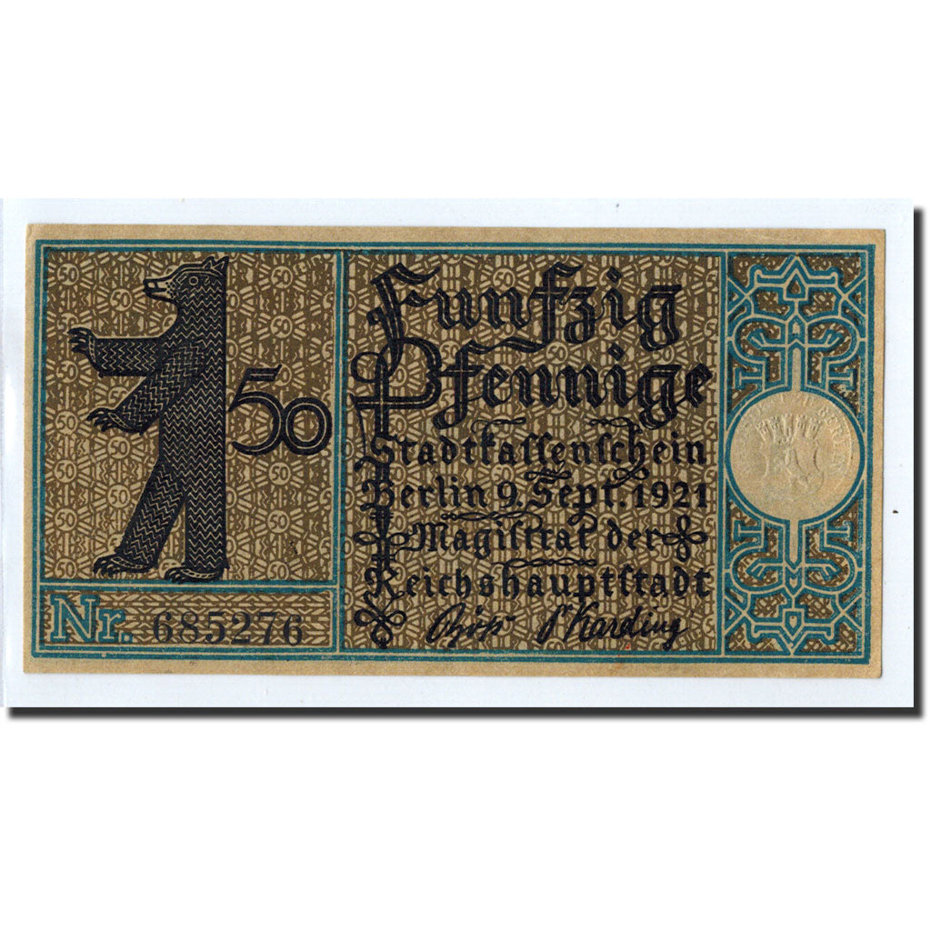 Banknote, Germany, Berlin Stadt, 50 Pfennig, paysage 20, 1921, 1921-09-09