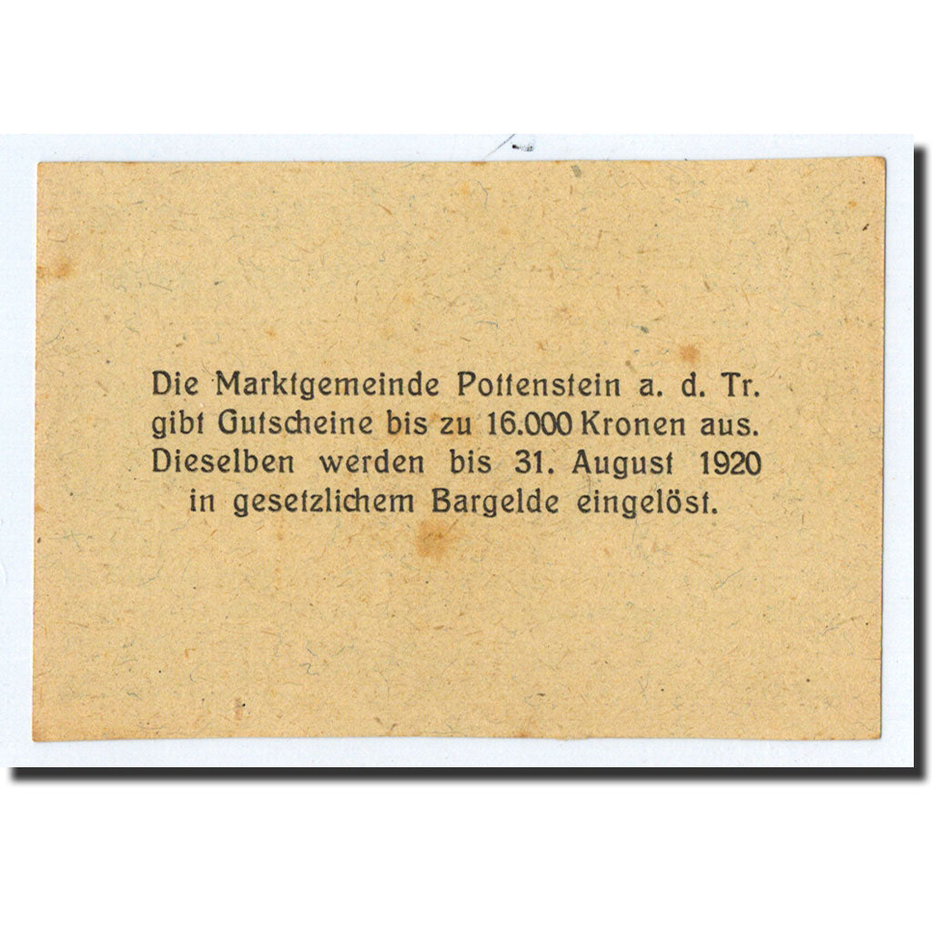 Geldschein, Österreich, Pottenftein, 20 Heller, Batiment, 1920, UNZ-