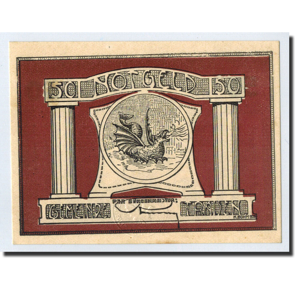 Geldschein, Österreich, Traisen, 50 Heller, personnage, Undated, Undated, UNZ