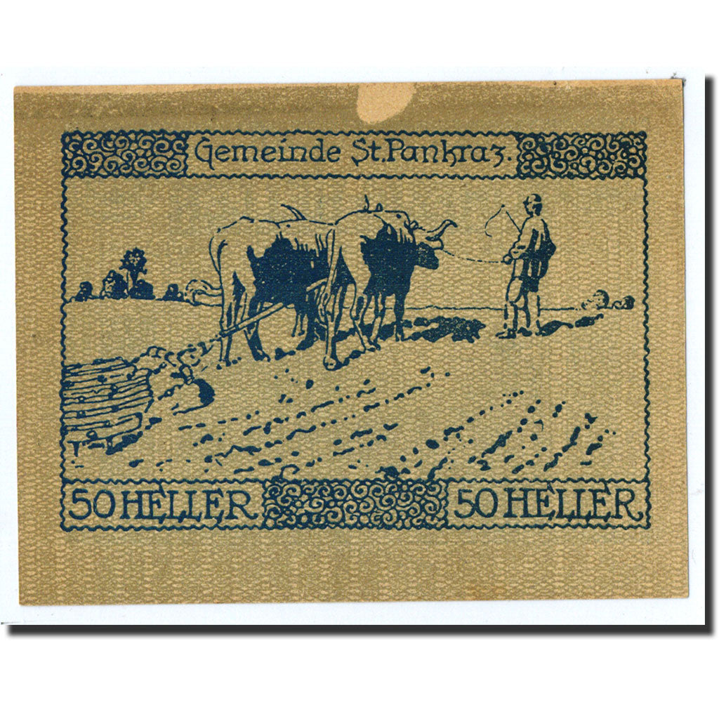 Geldschein, Österreich, St Pankraz, 50 Heller, agriculteur, 1920, 1920-12-31