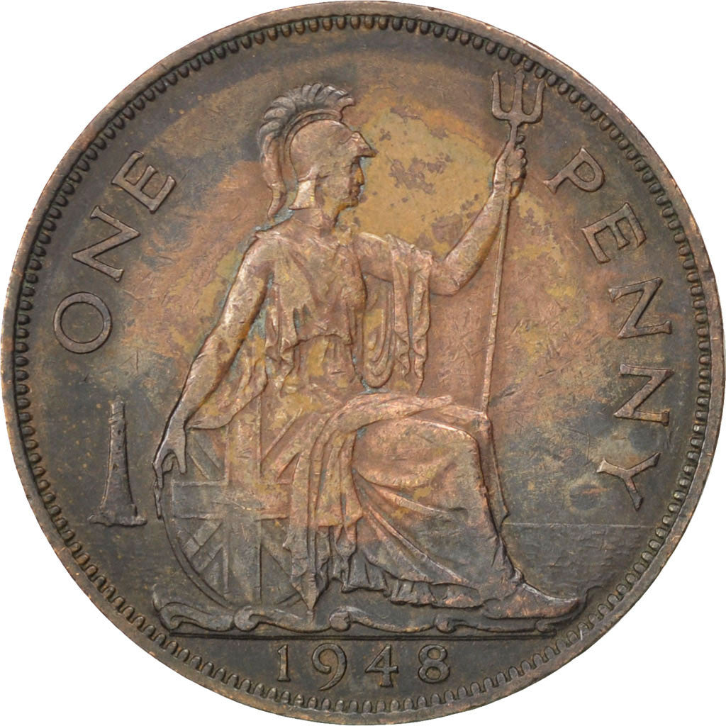Coin, Great Britain, George VI, Penny, 1948, EF(40-45), Bronze, KM:845