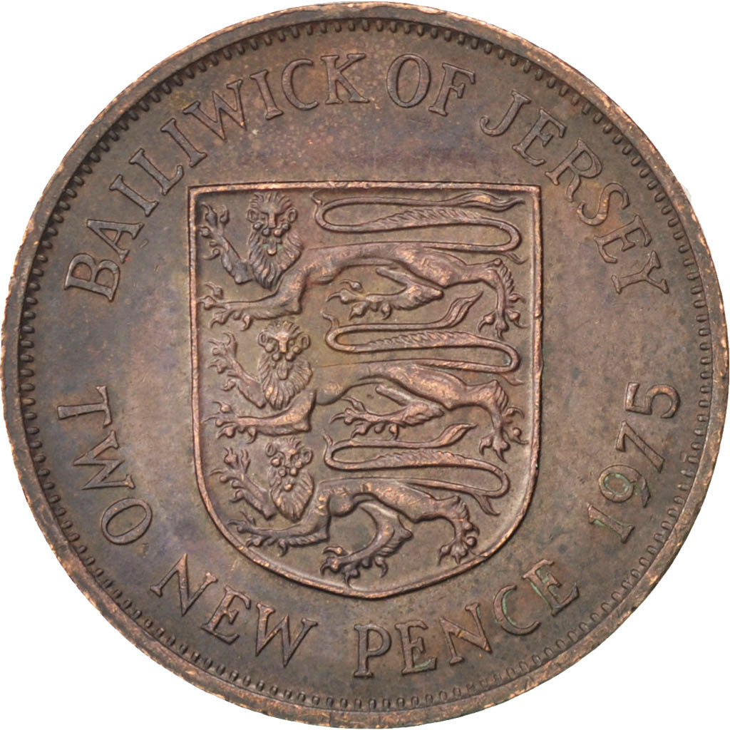 Monnaie, Jersey, Elizabeth II, 2 New Pence, 1975, SUP, Bronze, KM:31