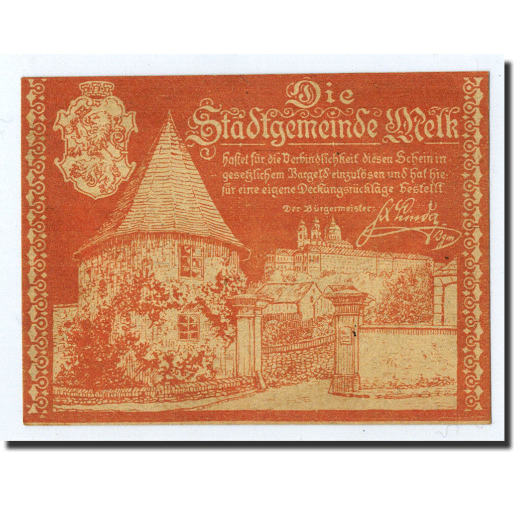 Geldschein, Österreich, Melk, 50 Heller, Maison, 1920, 1920-12-31, UNZ-
