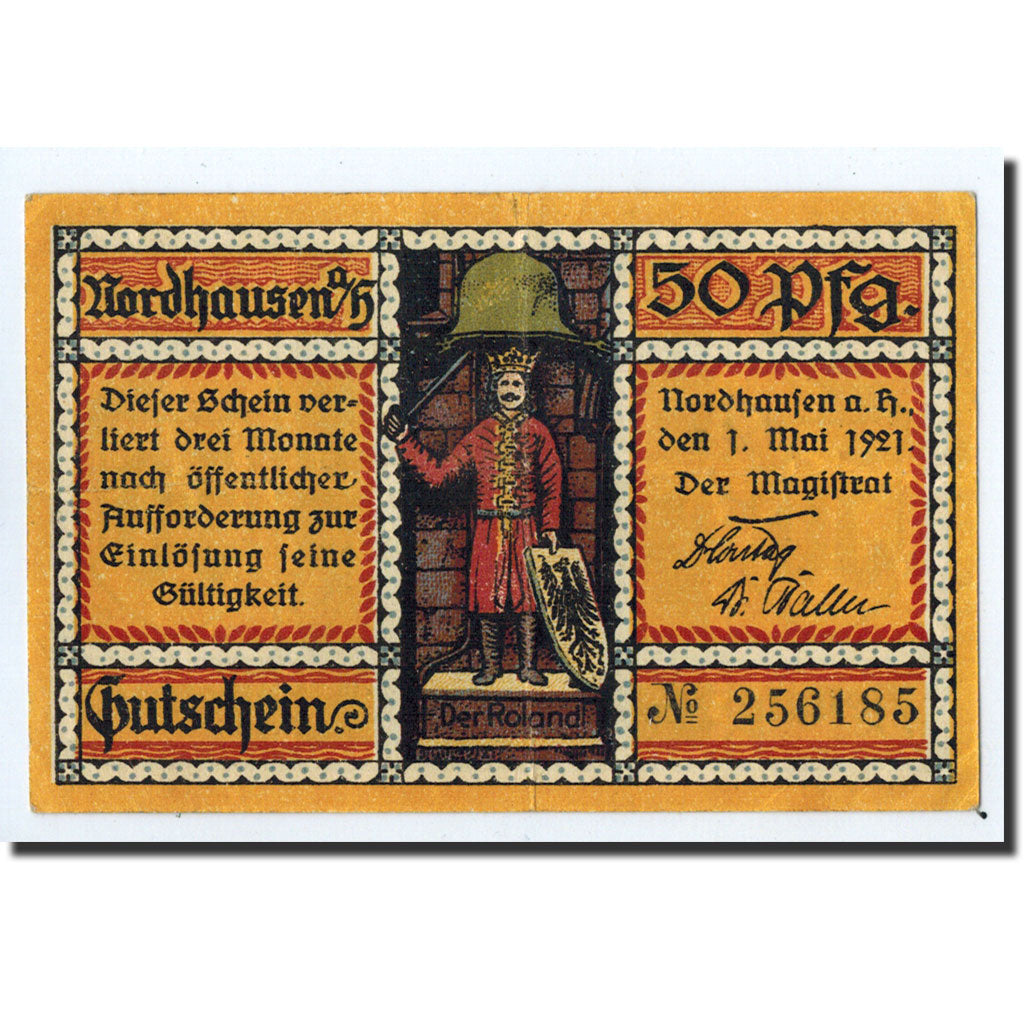 Billete, Alemania, Nordhausen Stadt, 50 Pfennig, personnage, 1921, 1921-05-01